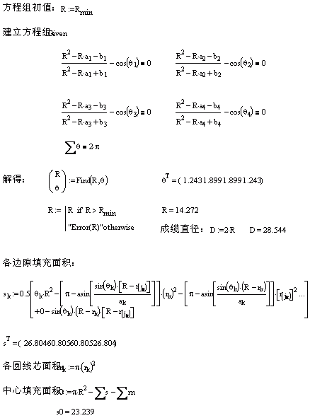 任意不等截面圓形絕緣線芯成纜參數(shù)的計(jì)算